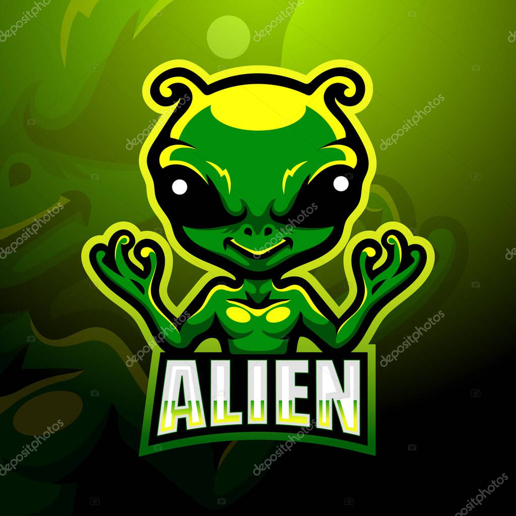 Vector illustration of Alien mascot esport logo design