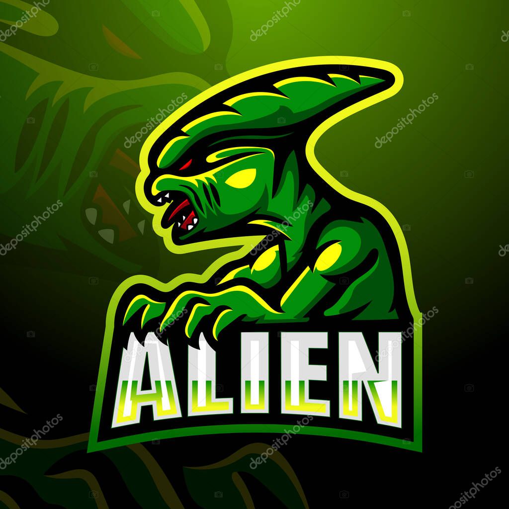 Vector illustration of Alien mascot esport logo design