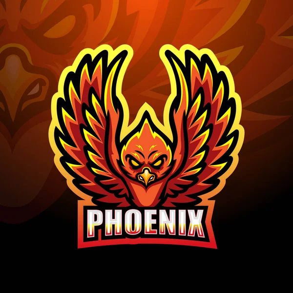 Vektor Illustration Phoenix Maskot Esport Logotyp Design — Stock vektor