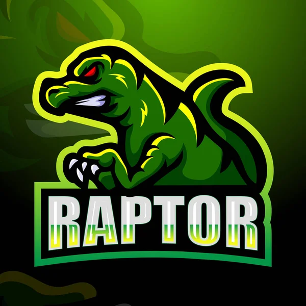 Ilustração Vetorial Design Logotipo Mascote Raptor —  Vetores de Stock