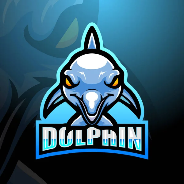 Дизайн Логотипа Талисмана Дельфина — стоковый вектор