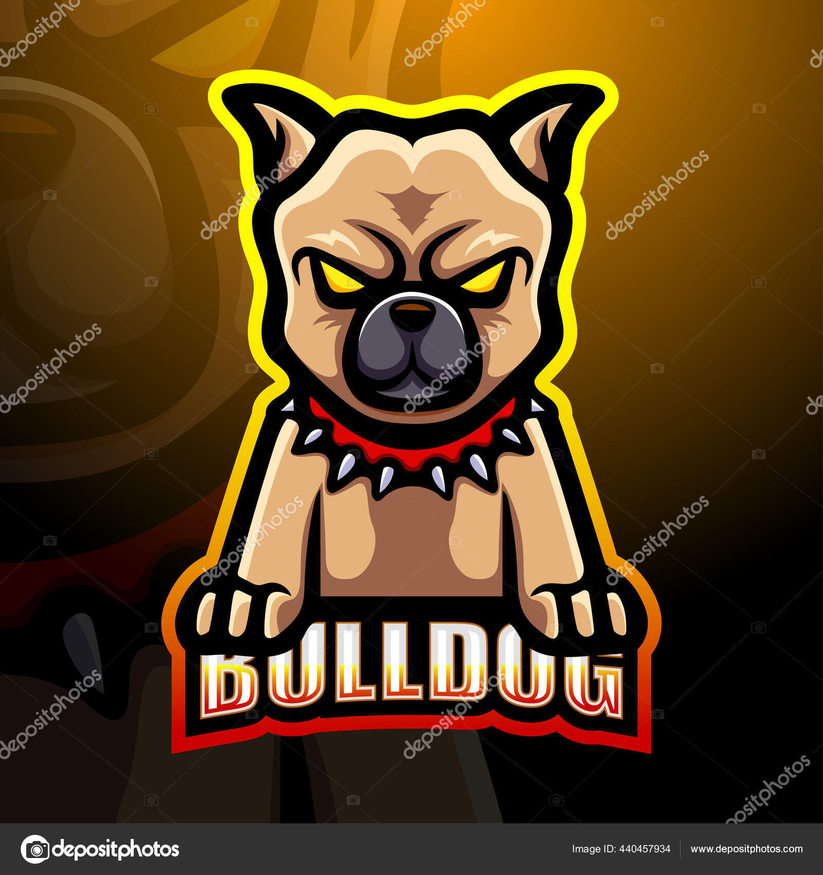 Vector Illustration Bulldog Mascot Esport Logo Design Stock ...