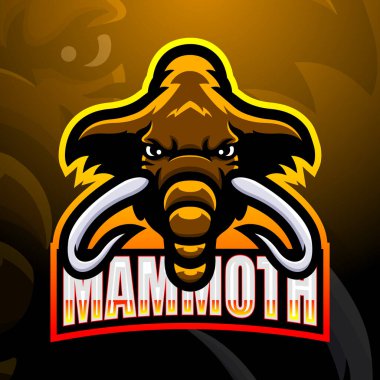 Mamut maskot esport logo tasarımının vektör çizimi