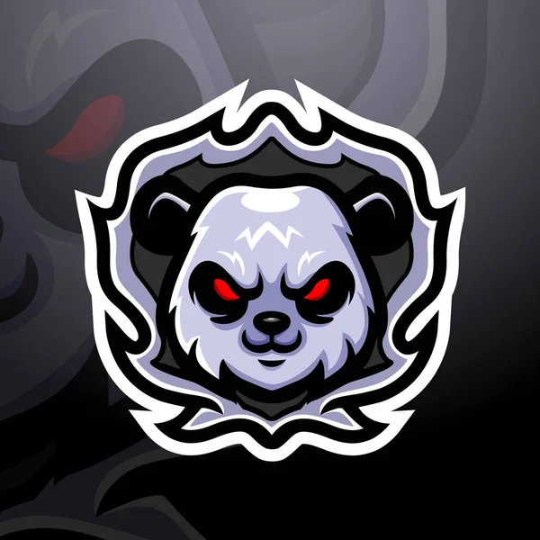 Векторная Иллюстрация Дизайна Логотипа Panda Head Mascot Esport — стоковый вектор