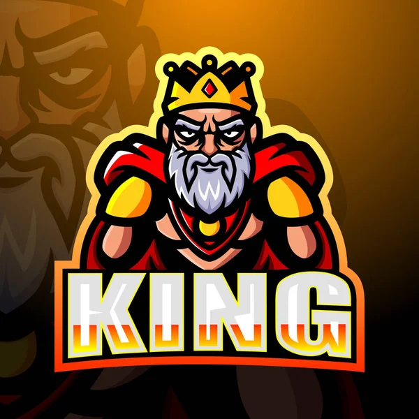 Vector Illustratie Van King Mascotte Esport Logo Ontwerp — Stockvector