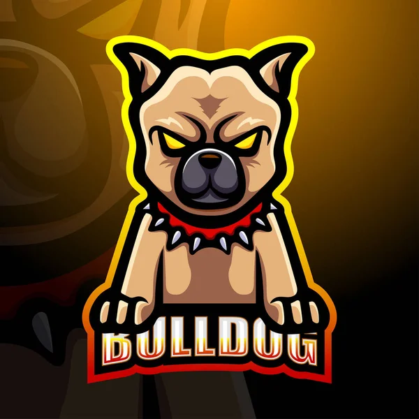 Ilustração Vetorial Mascote Bulldog Esport Logo Design — Vetor de Stock
