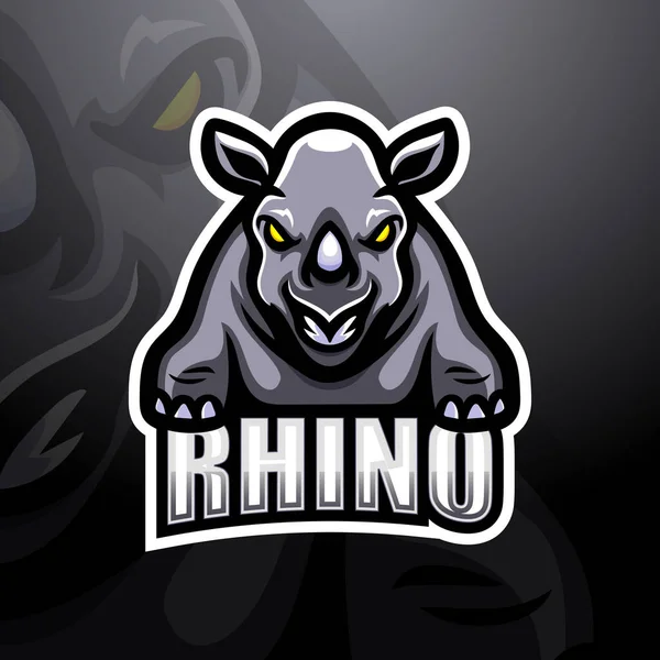 Ilustración Vectorial Del Diseño Del Logotipo Mascota Rhino Esport — Vector de stock