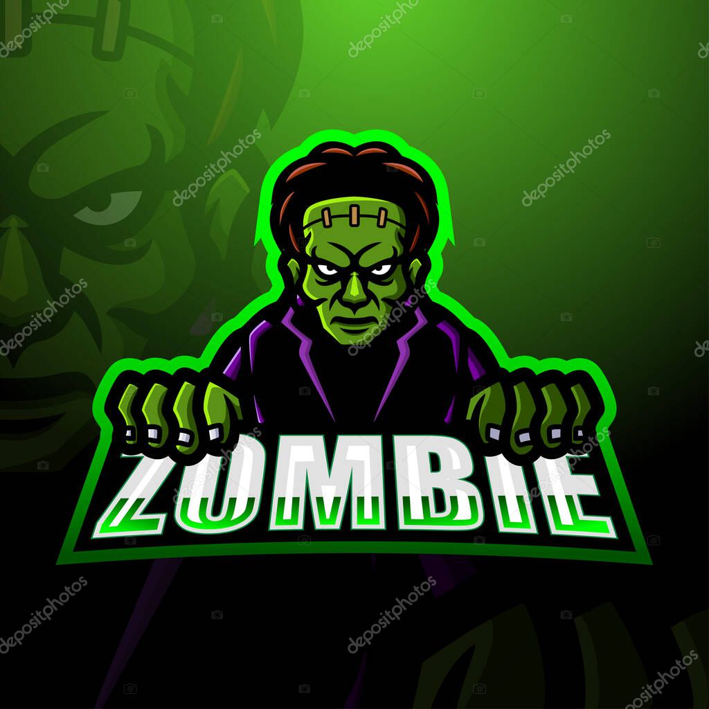 Vector illustration of Zombie mascot esport logo design