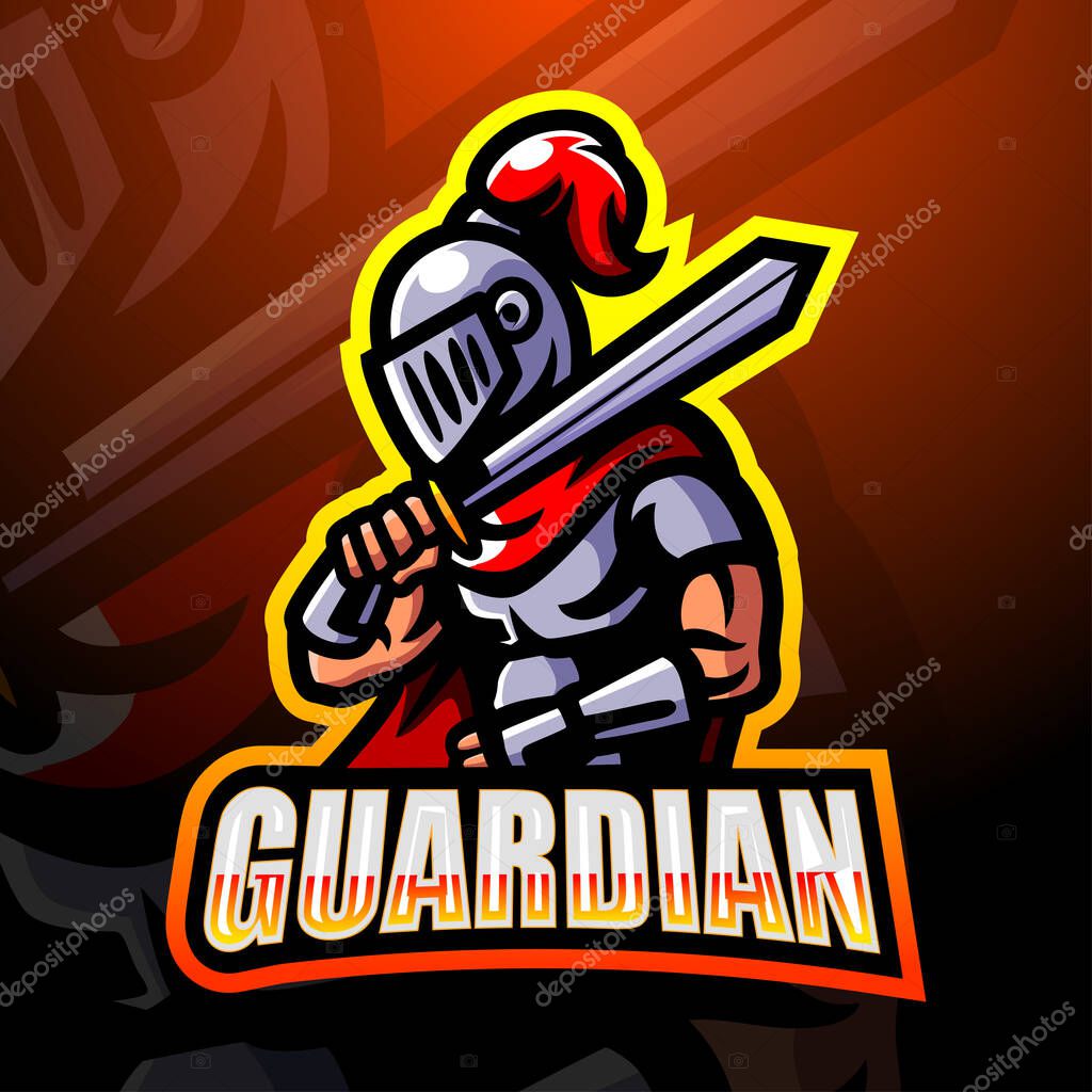 Vector illustration of Guardian mascot esport logo design