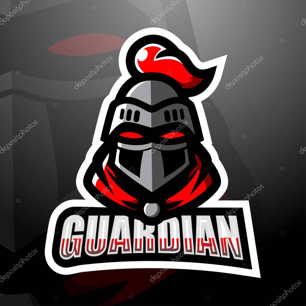 Vector illustration of Guardian head mascot esport logo design