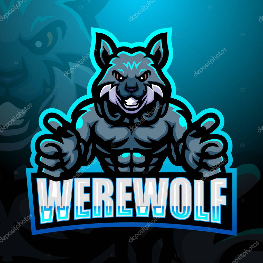 Vector illustration of Werewolf mascot esport logo design