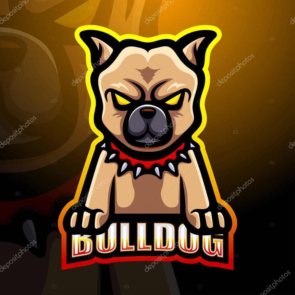 Vector illustration of Bulldog mascot esport logo design