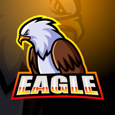 Kartal maskotu esport logosunun vektör çizimi