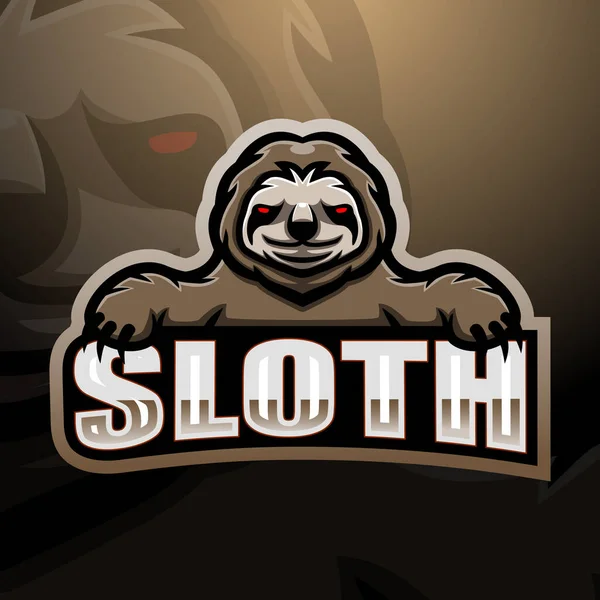 Ilustración Vectorial Del Diseño Del Logotipo Esport Mascota Sloth — Vector de stock