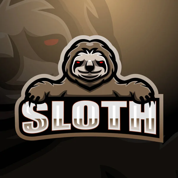 Vektor Illusztrációja Sloth Kabala Esport Logó Design — Stock Vector