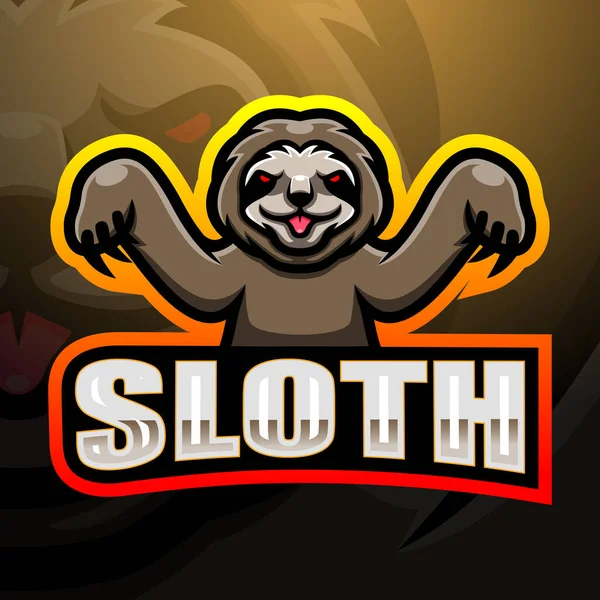Εικονογράφηση Διάνυσμα Του Σχεδιασμού Λογότυπο Esport Sloth Μασκότ — Διανυσματικό Αρχείο