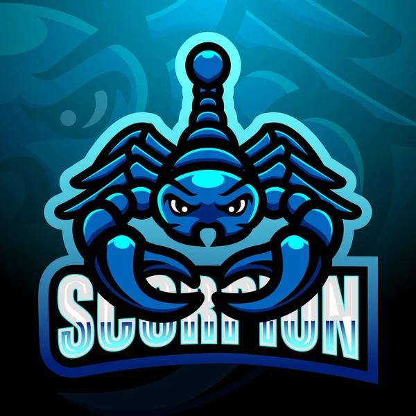 Vektor Ilustrasi Dari Maskot Scorpion Esport Logo Desain - Stok Vektor