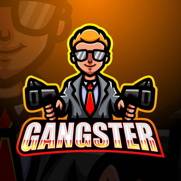 Vector illustration of Gangster mascot esport logo design