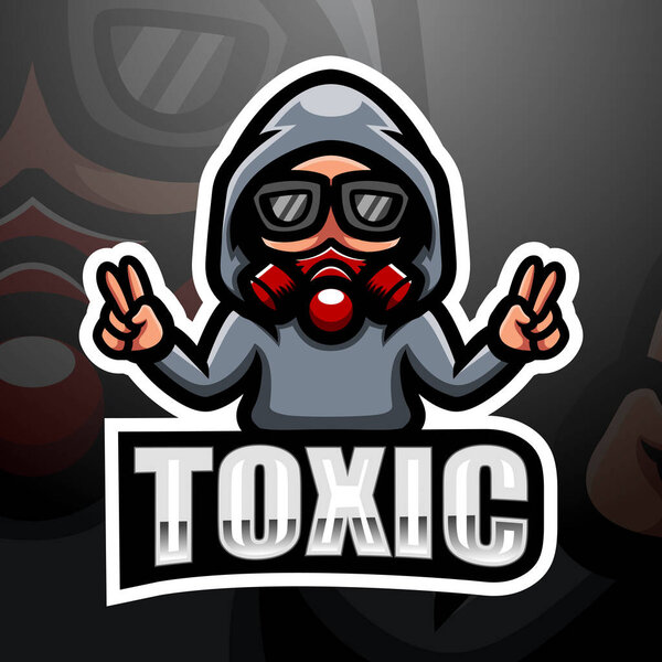 Векторная иллюстрация дизайна логотипа компании Toxic mascot esport