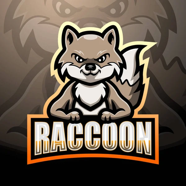 Rakun maskotu esport logosu tasarımı