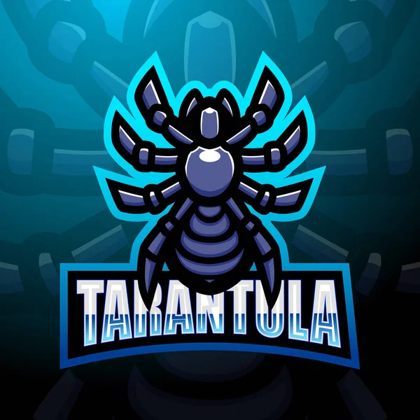 Tarantula Mascotte Esport Logo Ontwerp — Stockvector