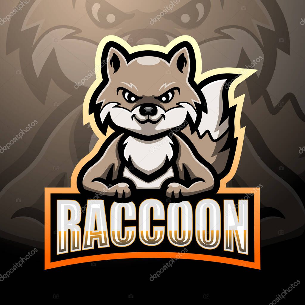 Raccoon mascot esport logo design