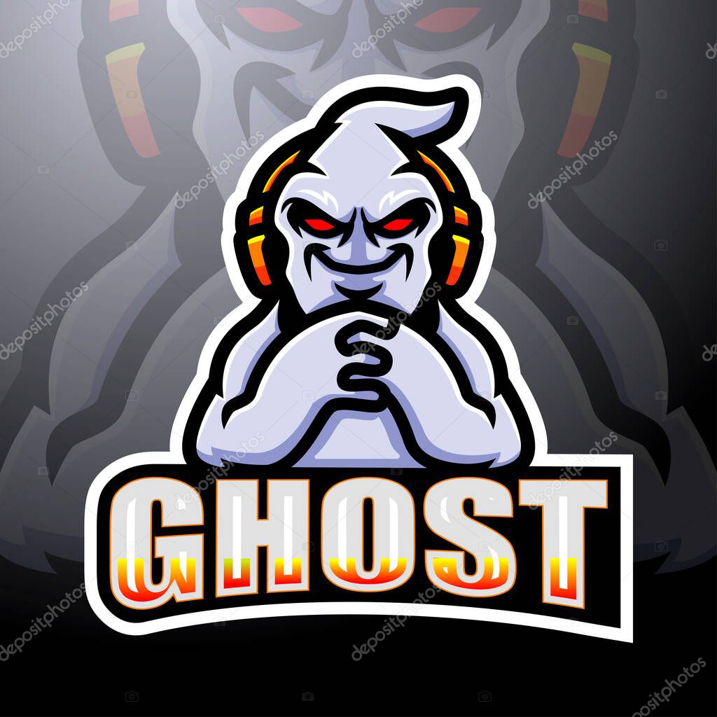 Ghost gaming mascot esport logo design