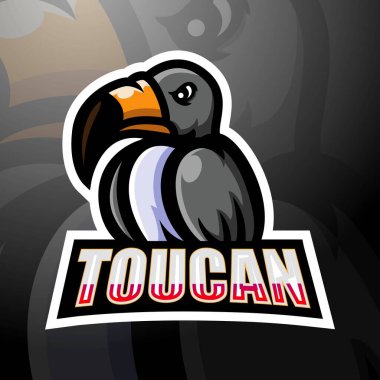 Tukan maskotu esport logosu tasarımı