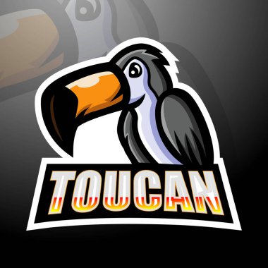 Tukan maskotu esport logosu tasarımı