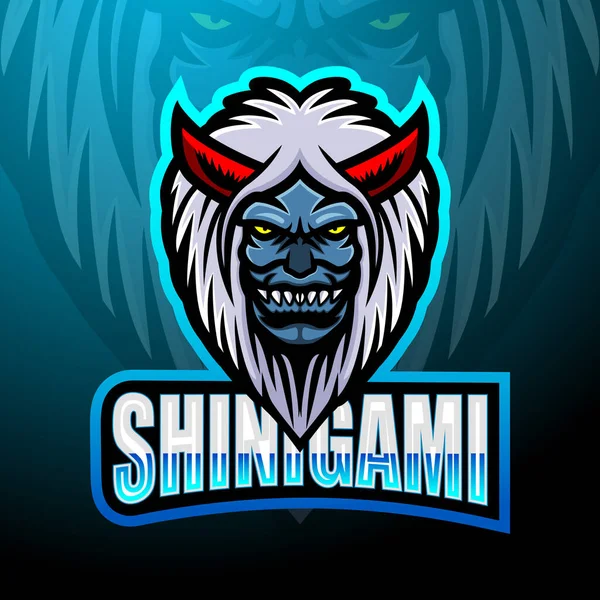 Shinigami Esport Logo Maskottchen Design — Stockvektor
