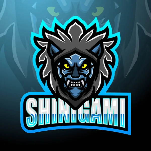 Shinigami Esport标志吉祥物设计 — 图库矢量图片