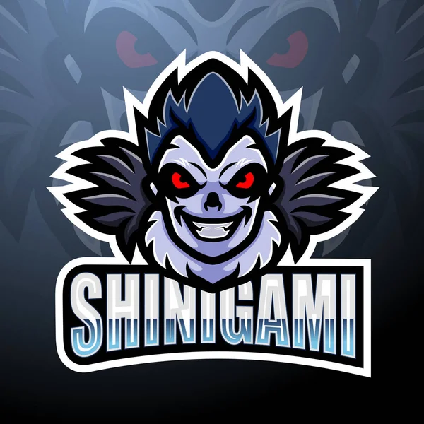 Shinigami Esport Logo Maskottchen Design — Stockvektor