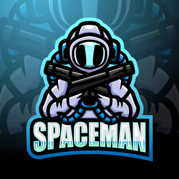 Spaceman Esport Logo Projekt Maskotki — Wektor stockowy