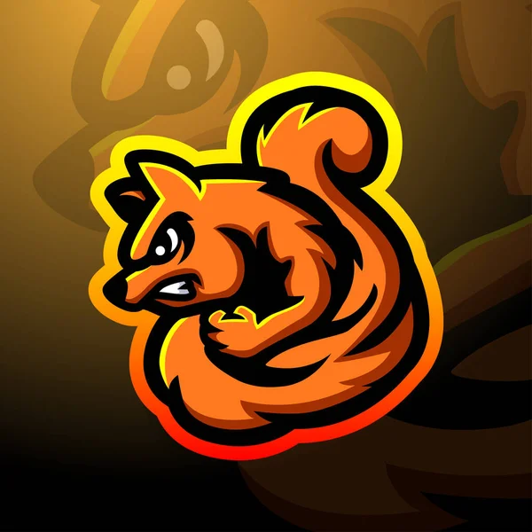 Squirrel Esport Logo Mascot Design — 스톡 벡터