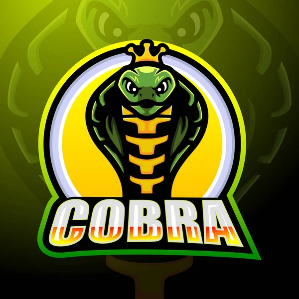 Cobra Mascotte Esport Logo Design — Vettoriale Stock