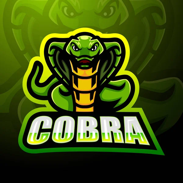 Cobra Mascotte Esport Logo Design — Vettoriale Stock