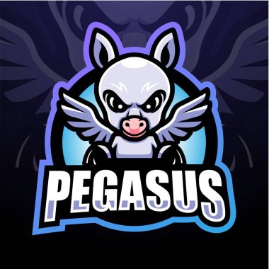 Pegasus maskot esport logosu tasarımı
