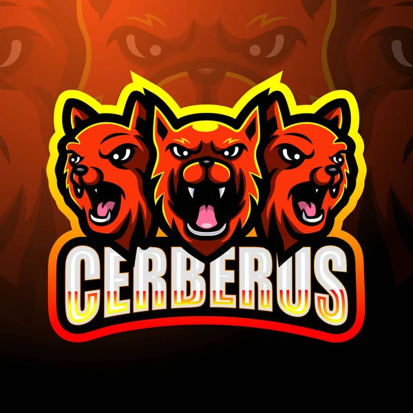 Cerberus吉祥物Esport标志设计 — 图库矢量图片