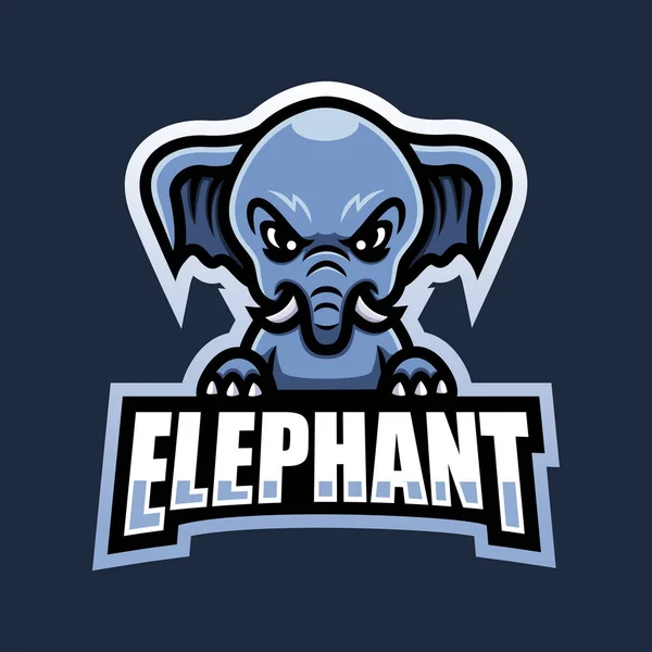 Elefantenmaskottchen Esport Logo Design — Stockvektor