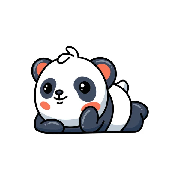 Vector Illustration Cute Panda Lying Cartoon — 스톡 벡터