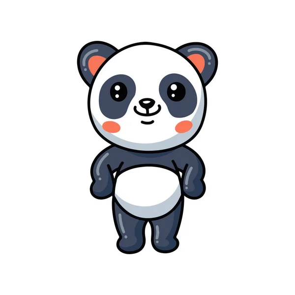 Vector Illustration Cute Little Panda Cartoon Standing — Διανυσματικό Αρχείο