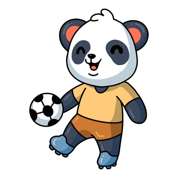 Illustrazione Vettoriale Del Simpatico Piccolo Cartone Animato Panda Che Gioca — Vettoriale Stock