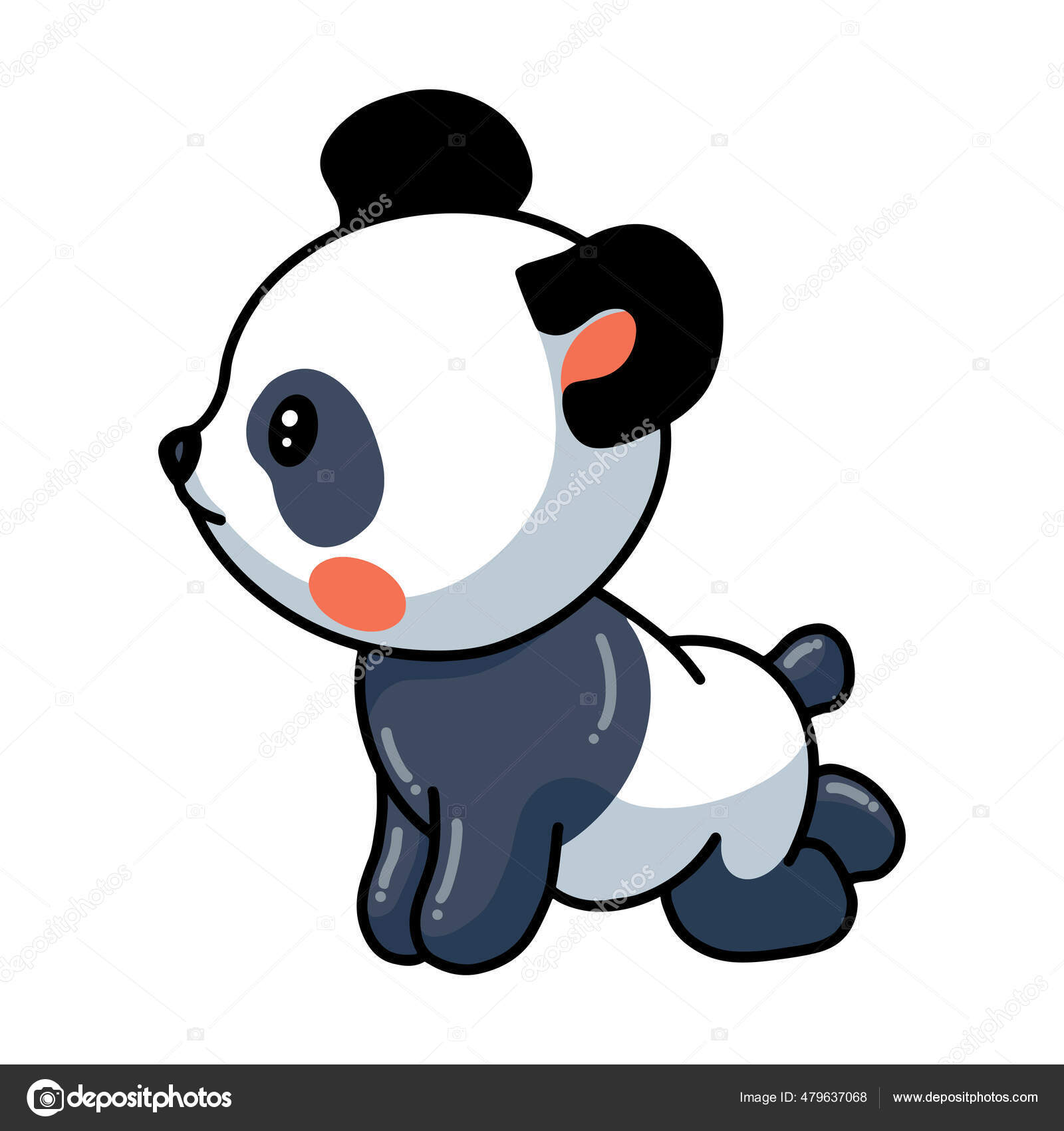 Ilustração de desenhos animados de panda com raiva posando isolado