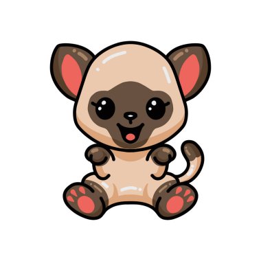 Şirin, küçük siyam kedisi çizgi filminin vektör çizimi