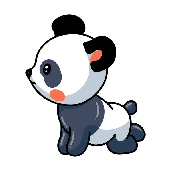 Vector Illustration Cute Little Panda Cartoon Posing — Stock Vector