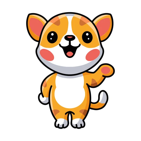 ベクトルイラストのかわいいオレンジ猫漫画のプレゼンテーション — ストックベクタ