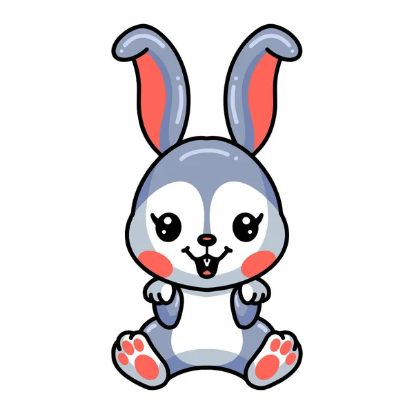 Illustration Vectorielle Mignon Petit Lapin Dessin Animé Assis — Image vectorielle