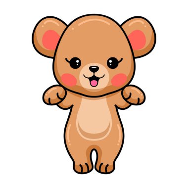 Şirin bebek kahverengi ayı çizgi filminin vektör çizimi