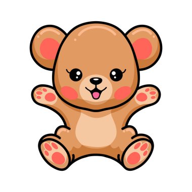 Mutlu kahverengi ayı çizgi filminin vektör çizimi