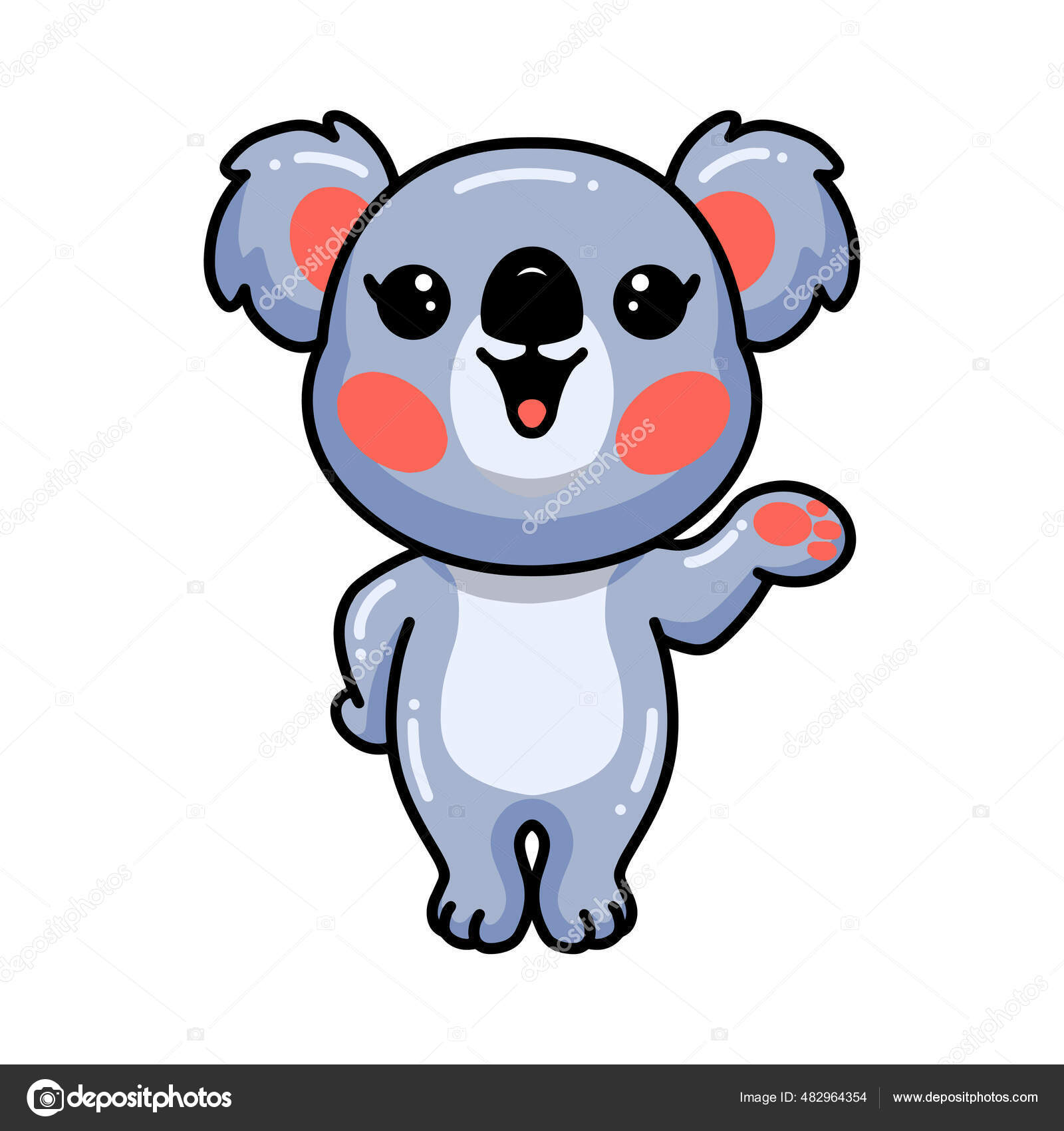 Ilustracion Vectorial Lindo Bebe Koala Dibujos Animados Agitando Mano Vector Grafico Vectorial C Frescostudio Imagen